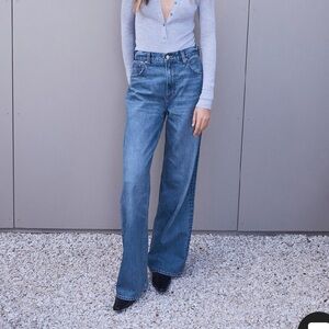 Denim Forum Blue Wide Leg Jeans